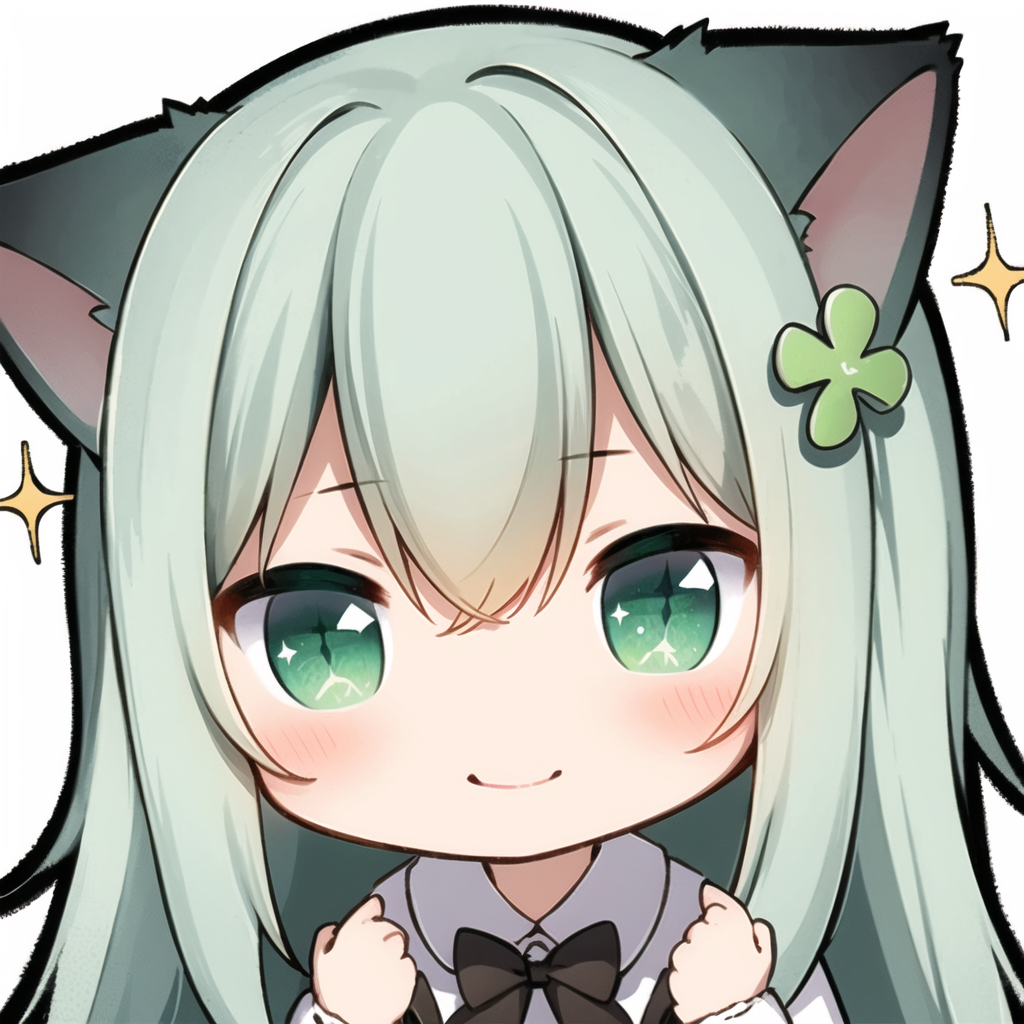 12884-3808255780-1girl, solo, green eyes, long hair, smile, animal ears, bow, white background, green hair, simple background, clover hair orname.png